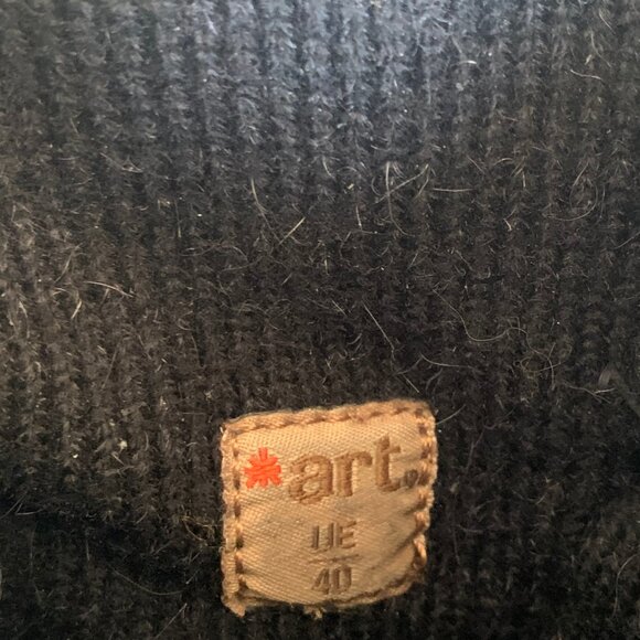 The Art Company Black Leather y2k Chunky Wool Sock Boot Molded Heel 40 Bohemian - Picture 15 of 16